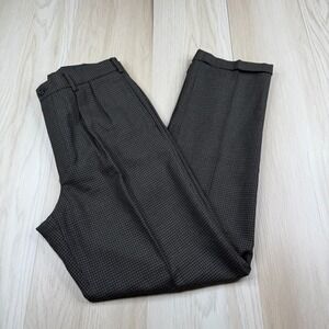 J. Crew Mens Brown Wool Houndstooth Lined Pleated Comfy Dress Pants Size 34